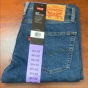 Men's Levi's 505 Regular Stretch Straight Jeans W 30 X L 32/ BLUE